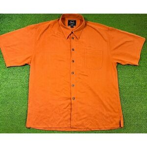 Vintage Silk Western Shirt 2XL Lone Star TX Metal Buttons Burnt Orange Donte
